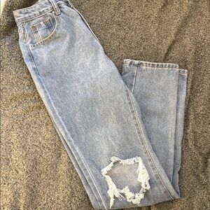 Blue Distressed Women's Jeans